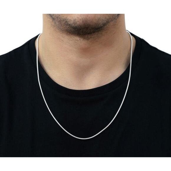 Mens Real Sterling Silver Snake Chain, Thick Flexible Snake Chain, 925 Italy - Picture 1 of 5